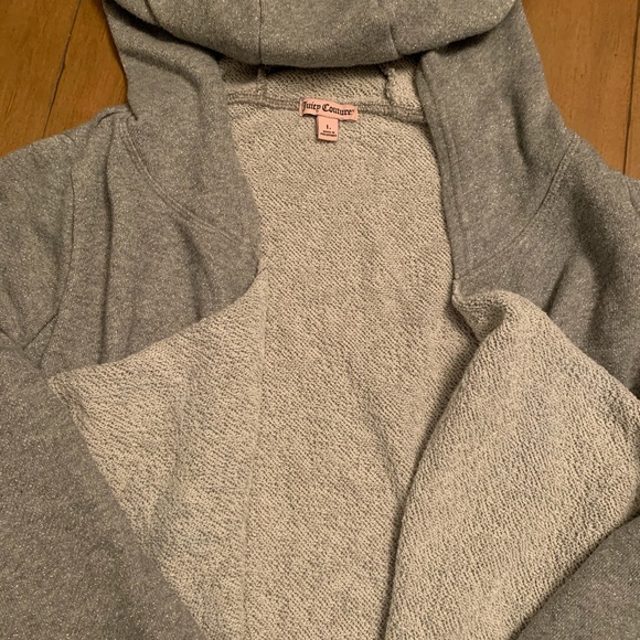 EUC Juicy lurex hooded flyaway cardigan Sz L - Picture 5 of 5